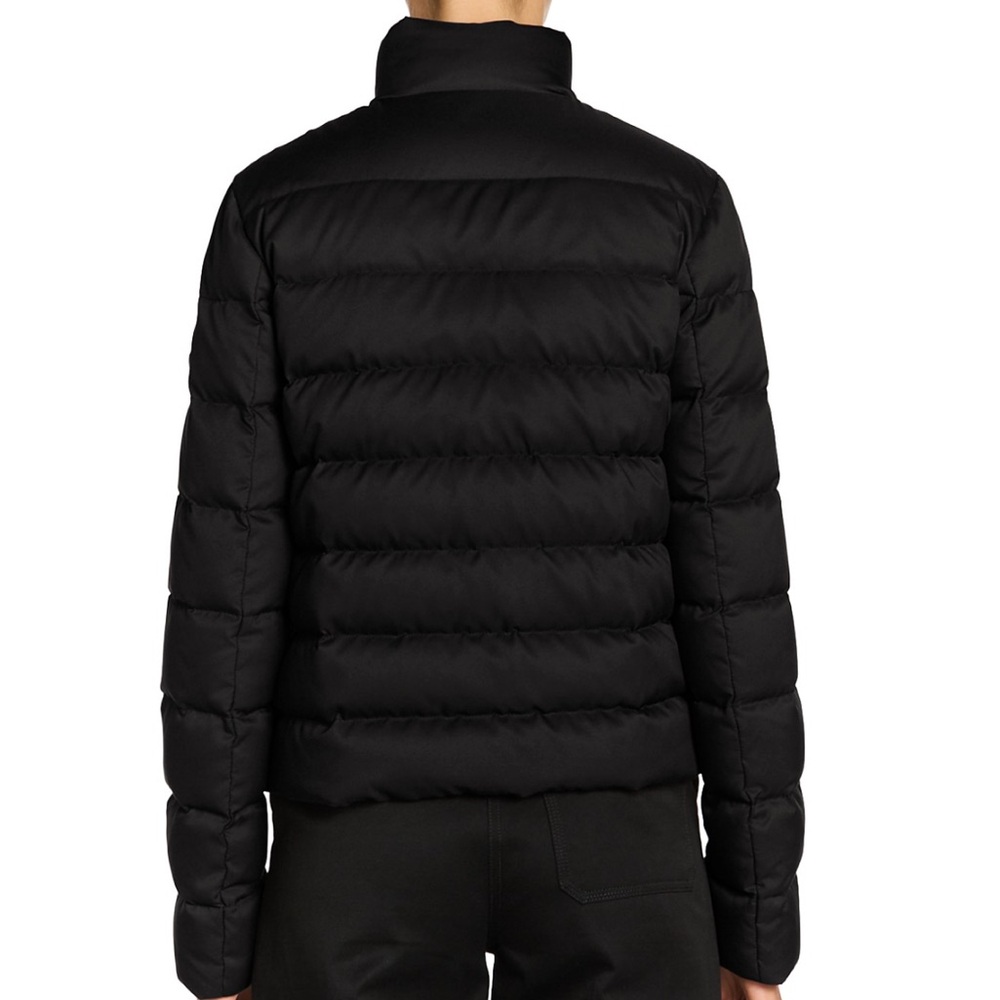 Moncler Black Puffer Jacket with Gold Accents Leather Logo - Picture 6 of 9